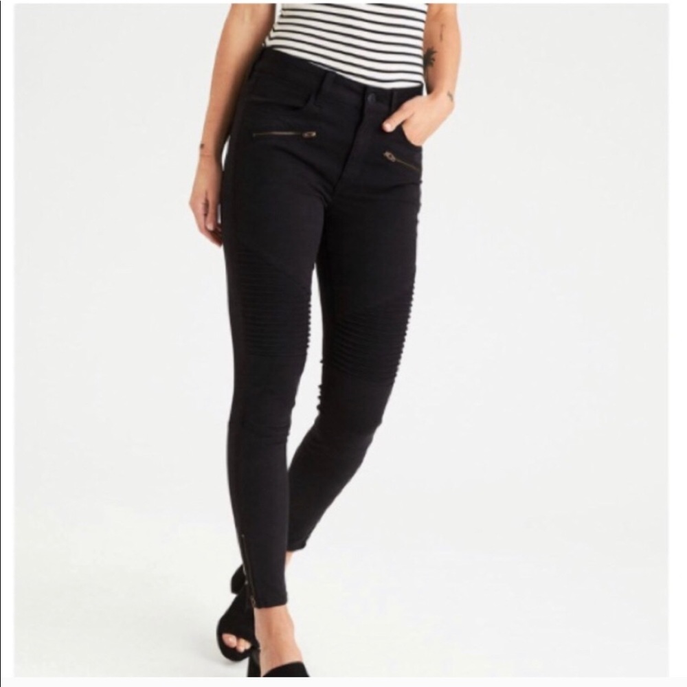 American Eagle black moto jeggings ♠️